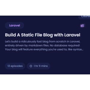 Codecourse – Build A Static File Blog with Laravel